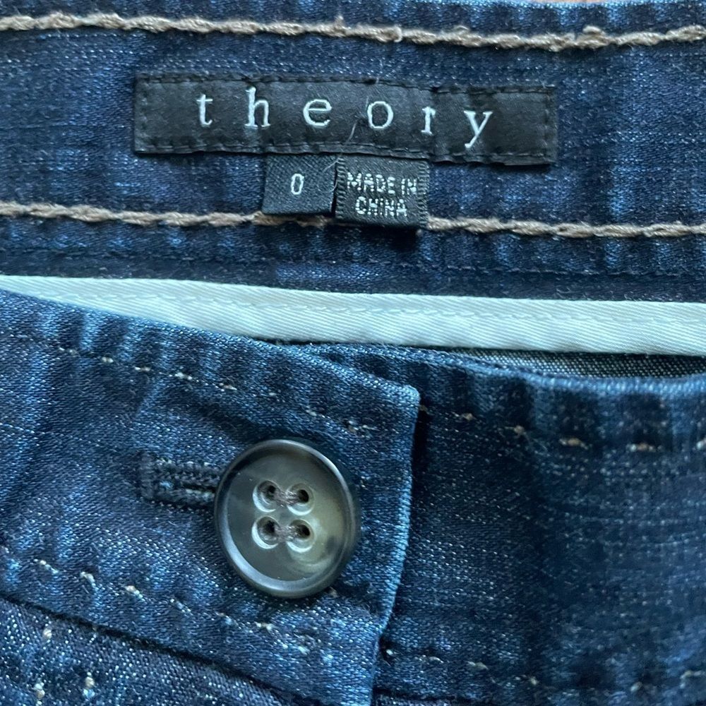 Theory Daled Arkansas Dark Wash Flare Leg Jeans Sz 0 - Picture 8 of 10
